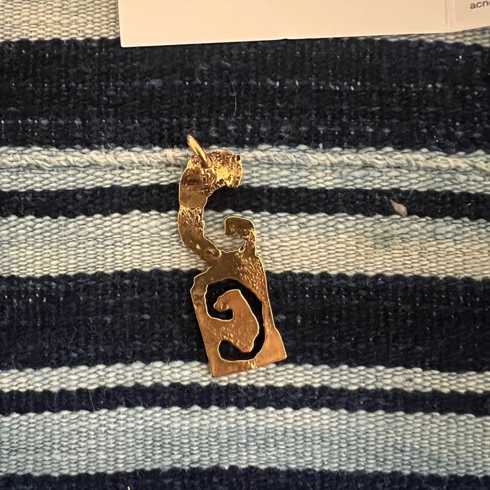 *SOLD OUT* Acne Studios “G” Hammered Brass Pendant Necklace